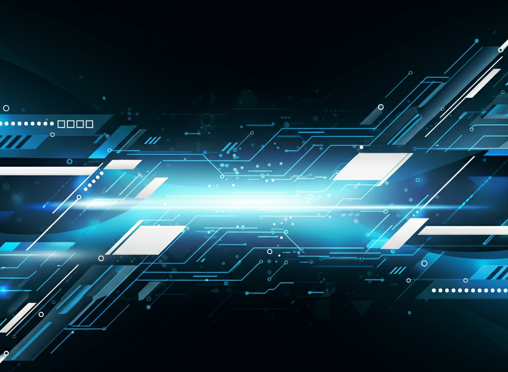 A vibrant digital concept with glowing lines and dynamic shapes, symbolizing innovation and online activity.