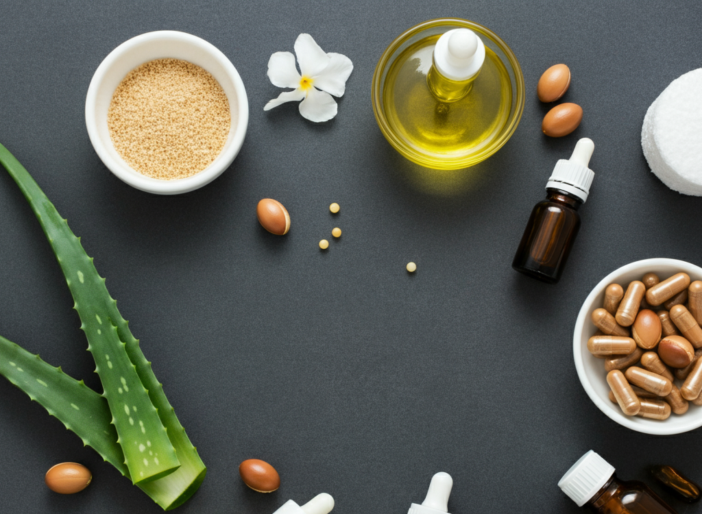 Luxurious natural hair care with healthy hair and ingredients